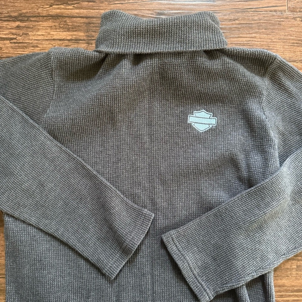 Harley-Davidson Women's XL  San Diego Thermal Shirt Waffle Knit Mock Neck Biker